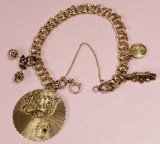 Antique 14k Gold Charm Bracelet with Charms