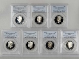 7 PCGS PR69DCAM Silver Kennedy Half Dollars