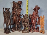 5 Asian Wood Carvings of Imortals and Other Figures