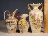 3 Antique Porcelain Vases and Pitchers