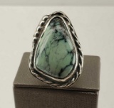 Sterling Silver Native American Navajo Turquoise Ring