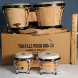 Latin Percussion LP Tunable Wood Bongo Drums CP 221 with Bag, Pr Orig Box and Mini Bongos