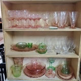 3 Tier Shelf of Depression Era and Elegant Glass