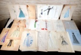 Approx. 100 Mid Century Haute Couture Fashion Prints from NYC Dressmaker Shop