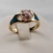 14K Yellow Gold Opal & 3/4ct Pink CZ Ring