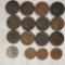 12 US Large Cents, 1 Half Cent and 3 Two Cent Pieces