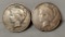 2 Rare US Silver Peace Dollars -1927-D and 1934-S