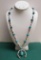 Vintage Pawn Sterling Silver & Turquoise Bead with Naja Signed Native American Necklace