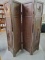 Vintage Wood Folding Screen with Bamboo Design