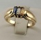 14K Yellow Gold & 3 Colored Stones yellow blue clear