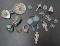 Lot Of Sterling Silver Native American Jewelry Charms, Rings & Brooches