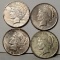 DESCRIPTION EDIT! 4 Uncommon US Silver Peace Dollars - 1923-D, 1924, 1925 and 1926-S