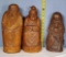 3 Asian Bamboo Carvings of Elders