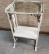 Cast Iron And Brass Two Tier Stand With Glass Top