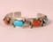 Vintage Zuni Native American Carmelita Simplicio Sterling Turquoise & Coral Cuff Bracelet