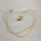 14K Yellow Gold Byzantine Chain and Pearl In Heart Pendant