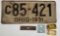 1931 Ohio License Plate, and1943/4 Texas War Tabs