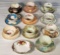 10 Vintage English Bone China Tea Cups & Saucers