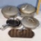 Favorite Piqua Ware Cast Iron with Nickel finish cookware skillets and Dutch Oven