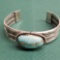 Vintage Pawn Sterling Silver & Turquoise Signed Monogram Native American Cuff Bracelet