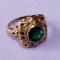 10K Yellow Gold & Green Stone Ring