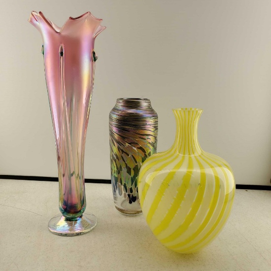 3 Art Glass Cases