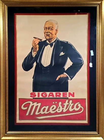 "Sigaren Maestro" Cigar Framed Lithograph