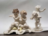 2 Hutschenreuther Porcelain Cherub Grouping Figurines desinged by K Tutter