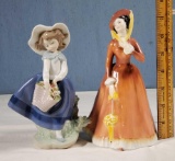 2 Porcelain Lady Figurines