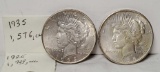 2 Higher Grade Better Date US Silver Peace Dollars - 1926 and 1935
