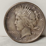 1921 US Silver Peace Dollar - First Year
