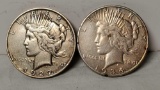 2 Rare US Silver Peace Dollars -1927-D and 1934-S