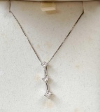 White 14k Gold Diamond Pendant Necklace
