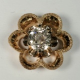 Single 3/8 Carat Diamond Stud Earring Set In 14K yellow Gold