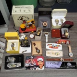 Tray lot of Watches in Original Boxes Plus Other Character Watches