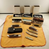 Lot Of 12 Folding Pocket Knives Case, Frost Cutlery, Imperial, Kent, & Camo