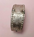 Rare Sterling Silver E.J. Towle Catholic Rosary Cuff Bracelet