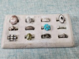 12 Sterling Silver Rings