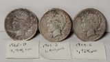 NOTE DESCRIPTION EDIT! 3 Better Date US Silver Peace Dollars- 1924-S, 1925-S, 1926-D