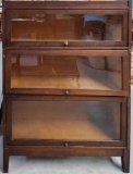 3 Stack Mahogany Finish Lawyer's Book Case