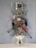 Clear Case Wall Hung Open Gear Novelty Clock