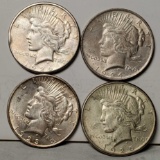 DESCRIPTION EDIT! 4 Uncommon US Silver Peace Dollars - 1923-D, 1924, 1925 and 1926-S