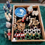 Tray Lot of Vintage Christmas, and Cherub Novelty Ornaments and Figurines