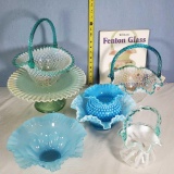 Fenton Art Glass Baskets, Cake Salvers and Bowls with Book