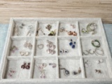 30 Pair of Sterling Silver Pierced Earrings