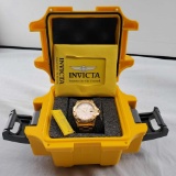 Invicta Pro Diver Men's Yellow Gold Tone Watch Automatic Rose Gold Tone Dial 40mm