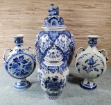 4 Pcs. of Vintage Delft Earthenware