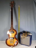 Hofner Style Violin Beatles Bass electric guitar with Fender Frontman 10G Amp