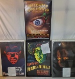 5 Reproduction Horror Movie Lithograph Posters Plus 1997 Double Sided Halloween Horror Nights VII