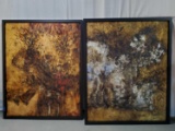 Pair of Contemporary Abstract Oil Paintings